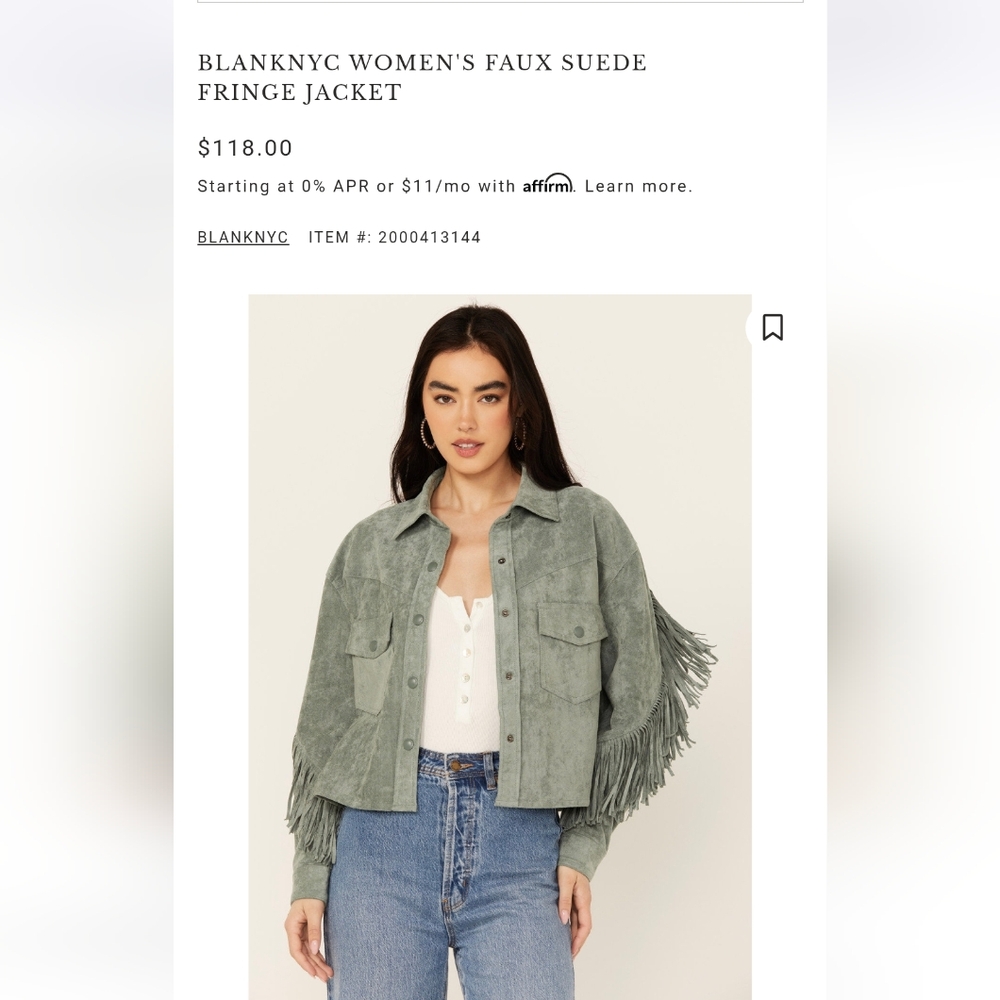 Blank NYC Women's Sage Fringe Leather Jacket